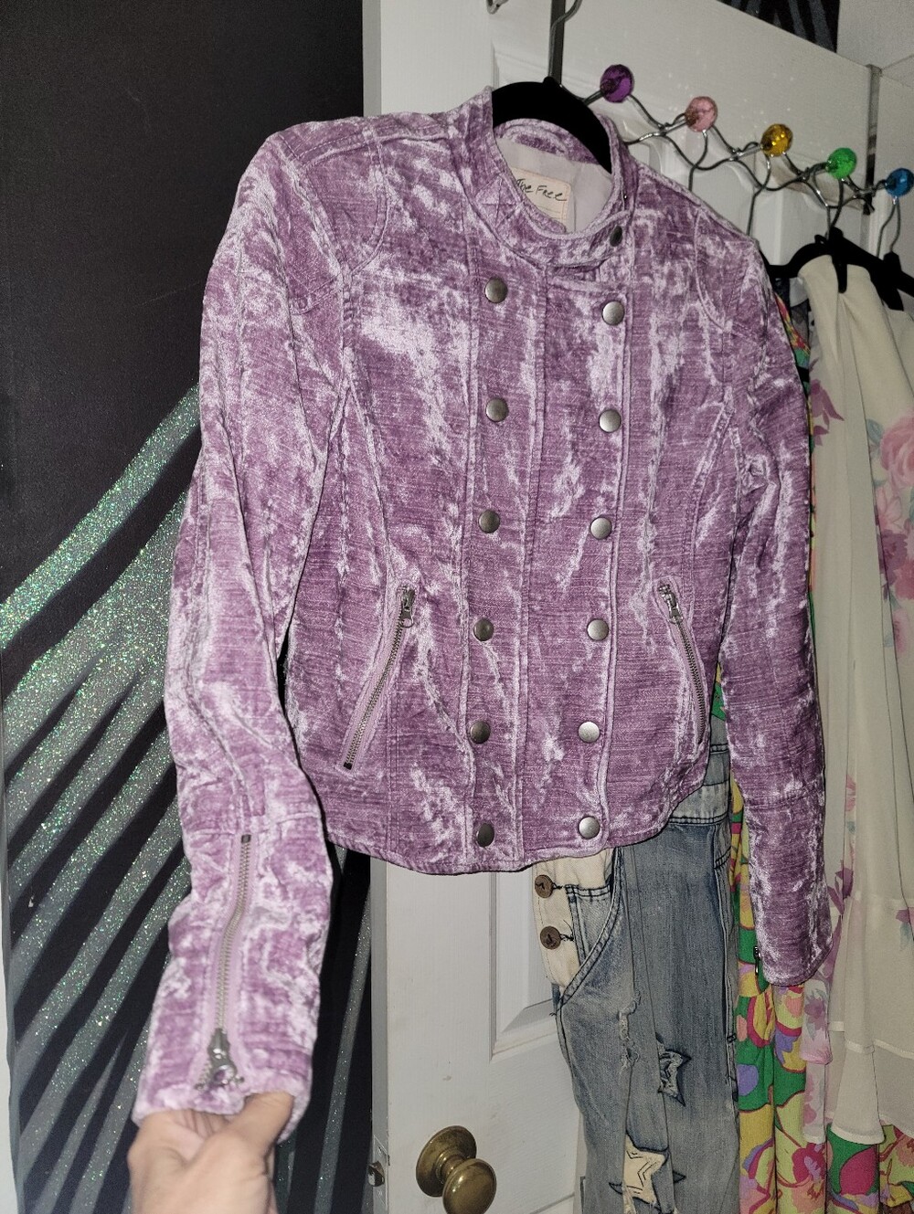 Free People Crushed Velvet Jacket